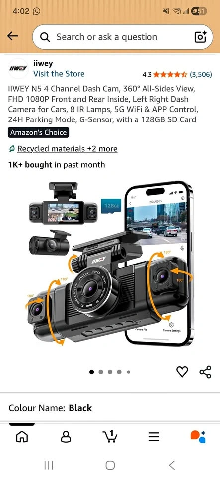 iiwey N5 4 Channel Dash Cam