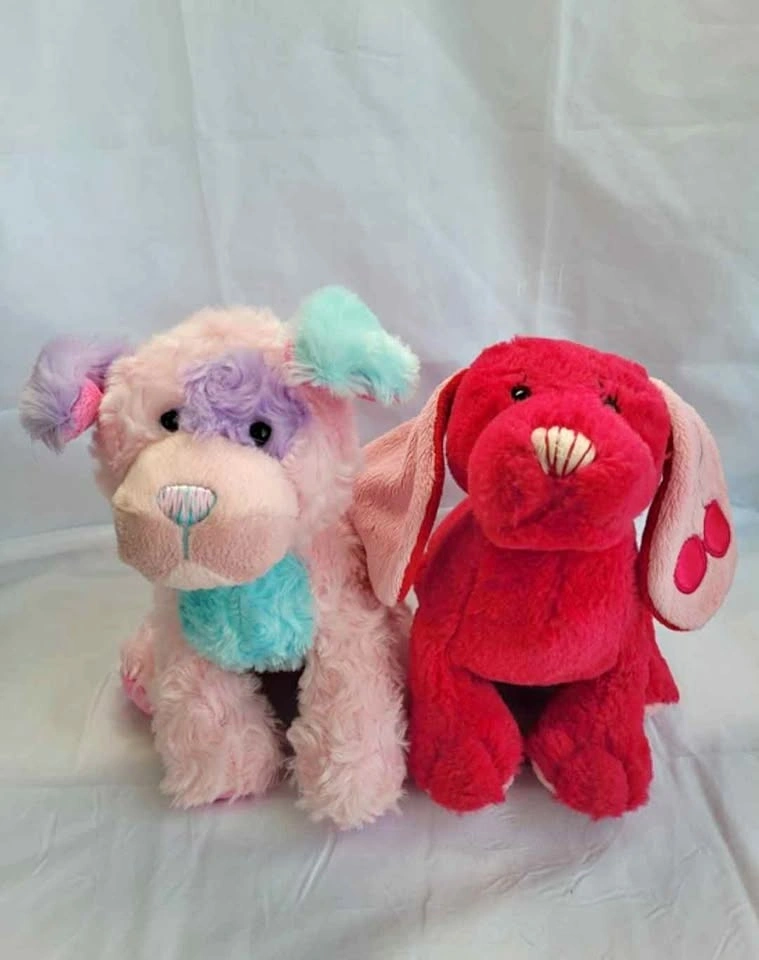 2 Rare Webkinz Cherry Soda Pup + Cotton Candy Puppy Plush