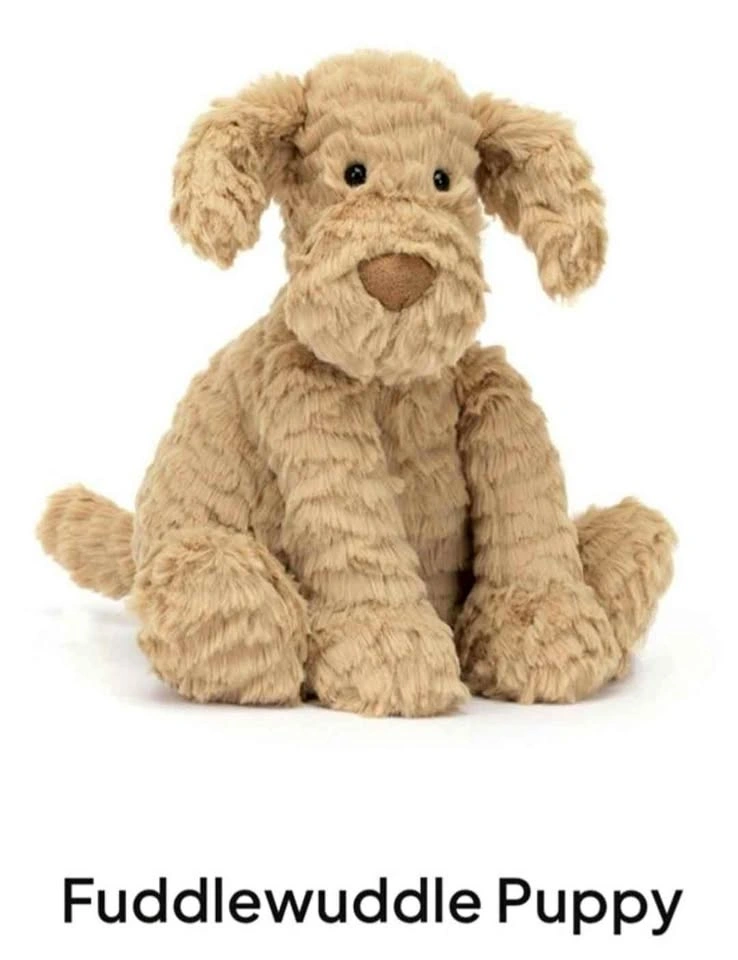 Jellycat Fuddlewuddle Dog Plush + Blue Jellycat Dust Bag