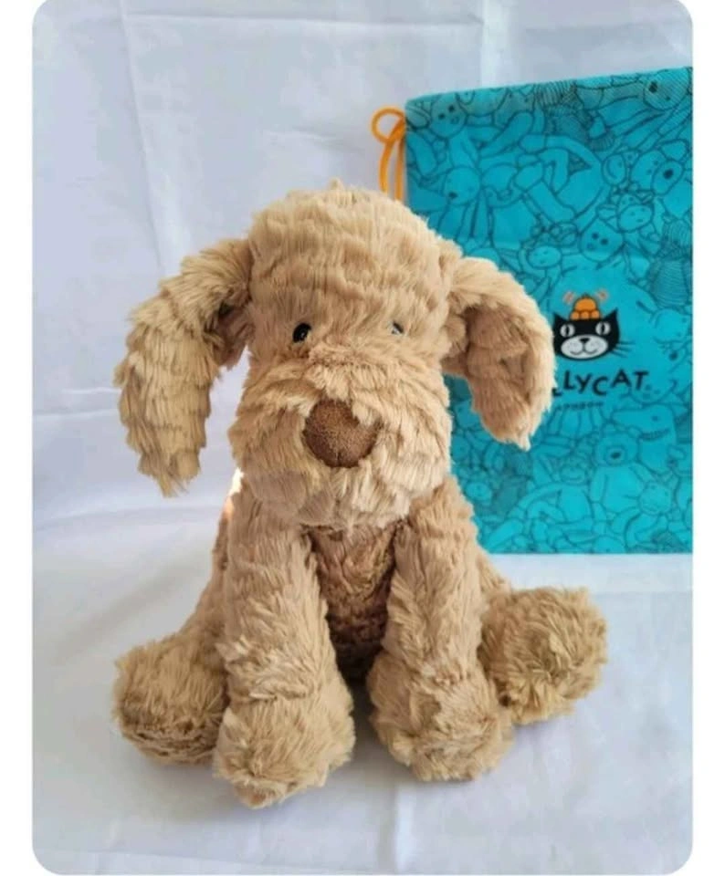 Jellycat Fuddlewuddle Dog Plush + Blue Jellycat Dust Bag - photo 2