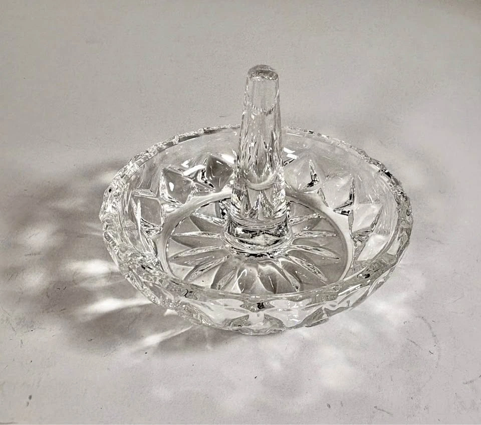Vintage Crystal Ring Holder Dish