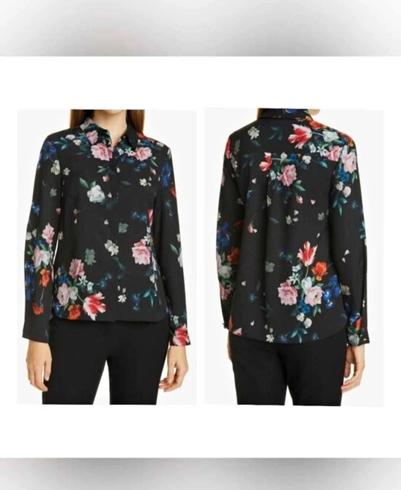 Ted Baker Floral Button-Down Shirt Blouse
