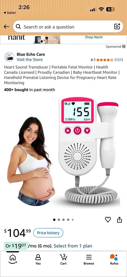 Fetal Doppler – Portable Baby Heartbeat Monitor