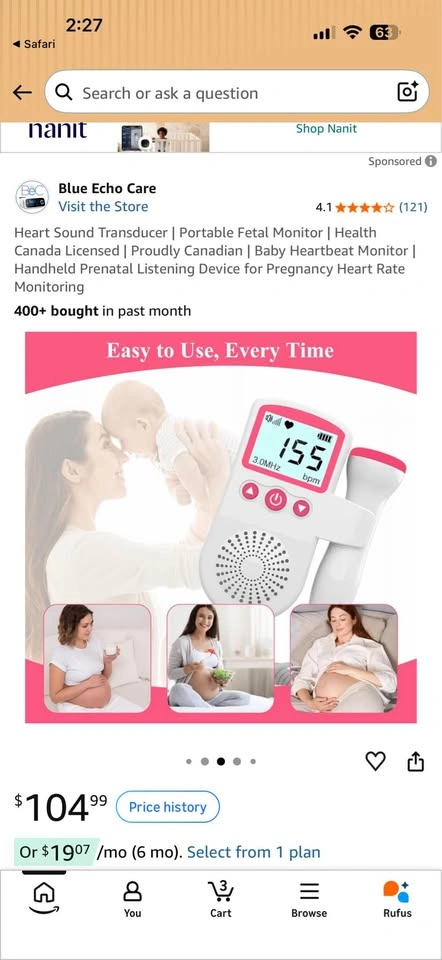 Fetal Doppler – Portable Baby Heartbeat Monitor - photo 3