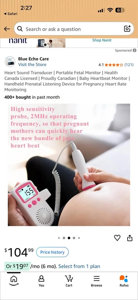 Fetal Doppler – Portable Baby Heartbeat Monitor - photo 5
