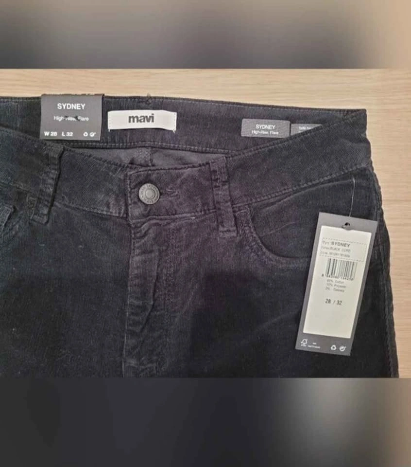 Mavi High Rise Flare Women 28 Black Corduroy "Sydney" NWT - photo 3