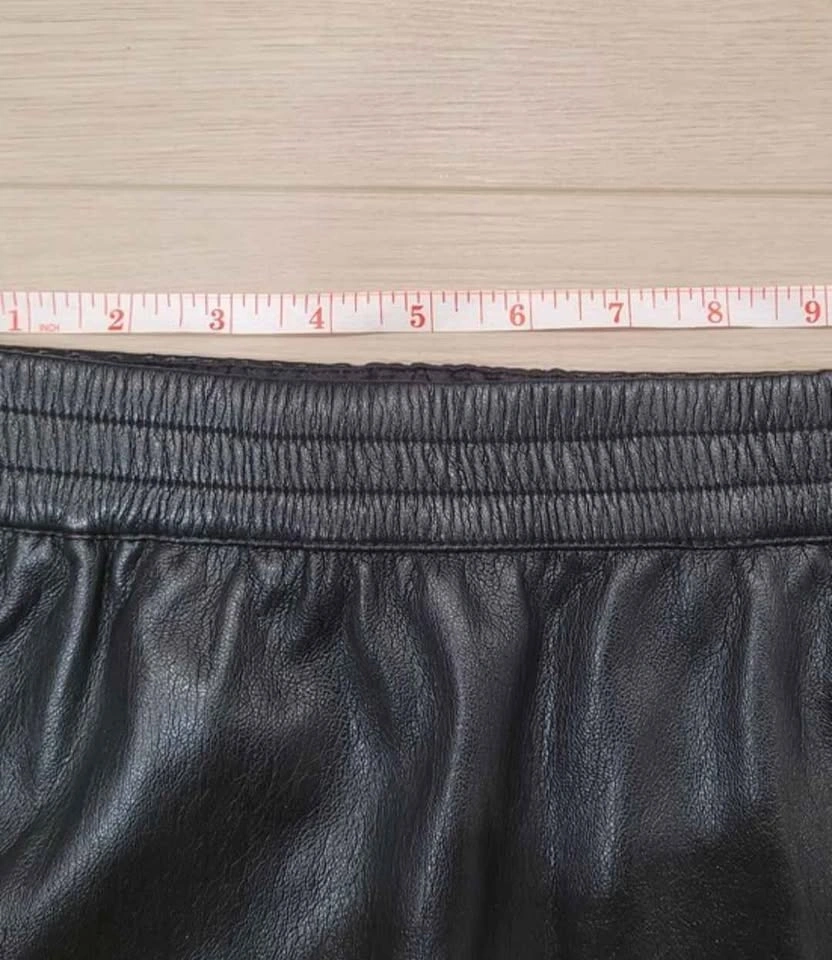 Babaton Women XS Black Faux Leather Elastic-Waist Mini Skirt - photo 3