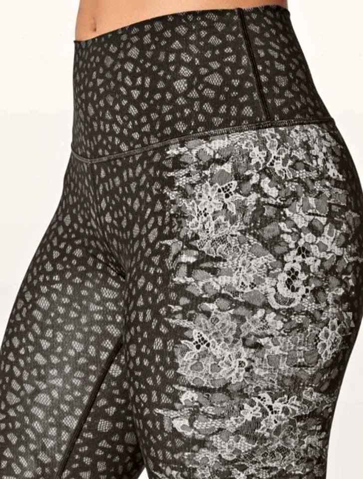 Lululemon Women 4 Wunder Under Hi-Rise Tight 28" Overlace Print