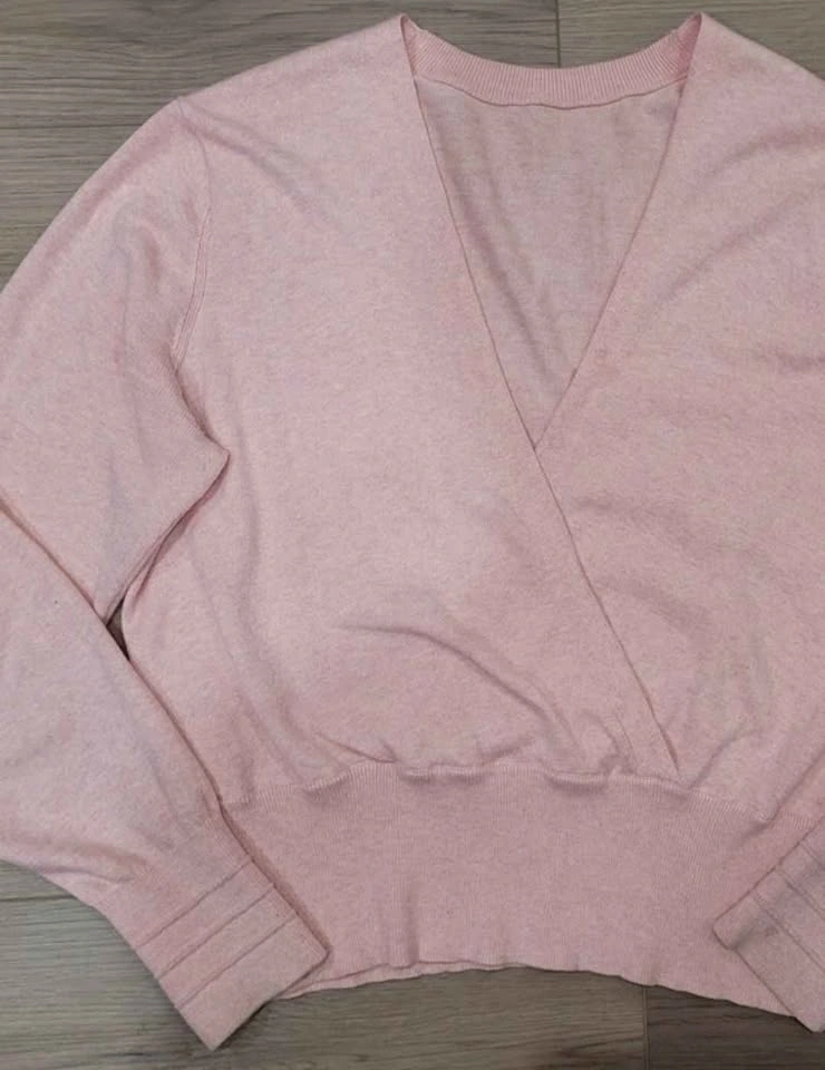 Lululemon Crossover Ribbed Waist Sweater Sz 10 Heathered Dew Pin - photo 2