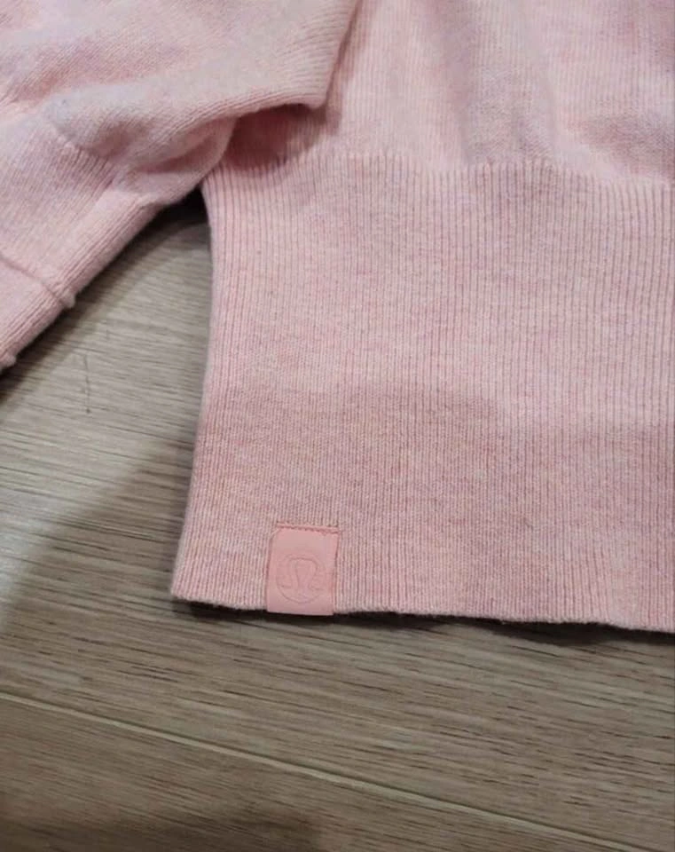 Lululemon Crossover Ribbed Waist Sweater Sz 10 Heathered Dew Pin - photo 5