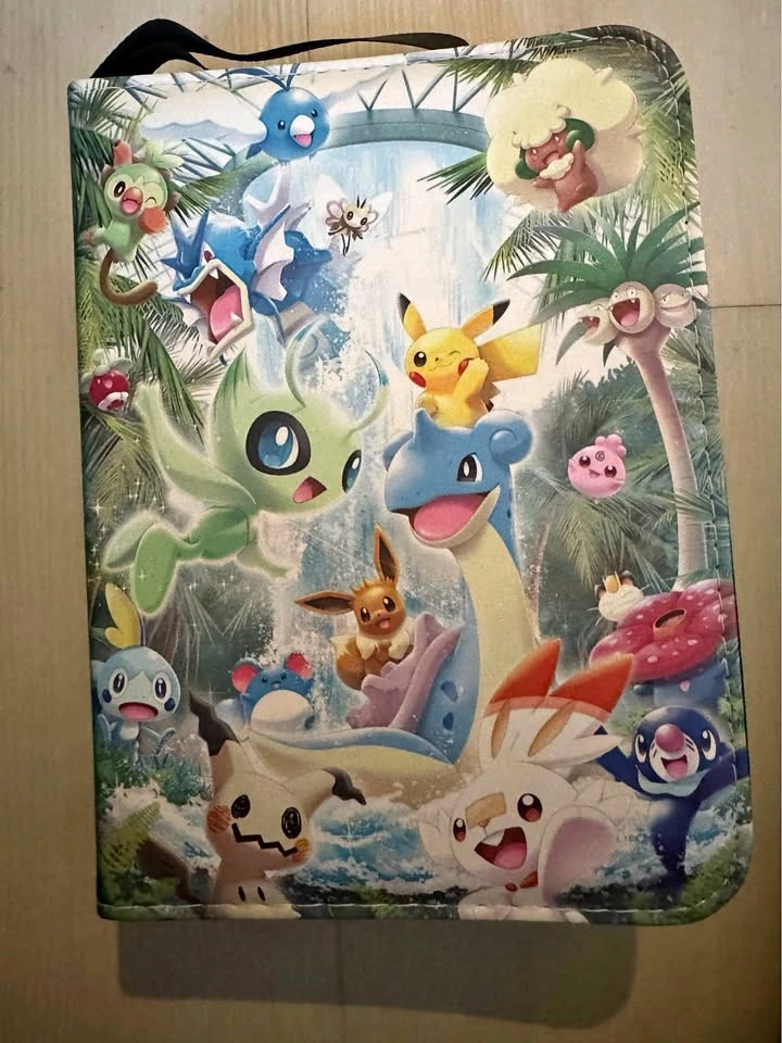 Filled Pokémon card binder