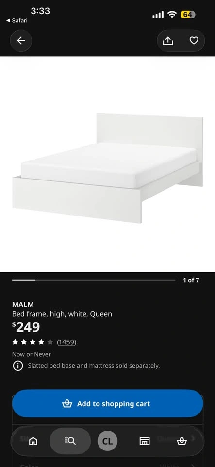 Queen Casper Mattress and IKEA MALM Frame with Storage - photo 2