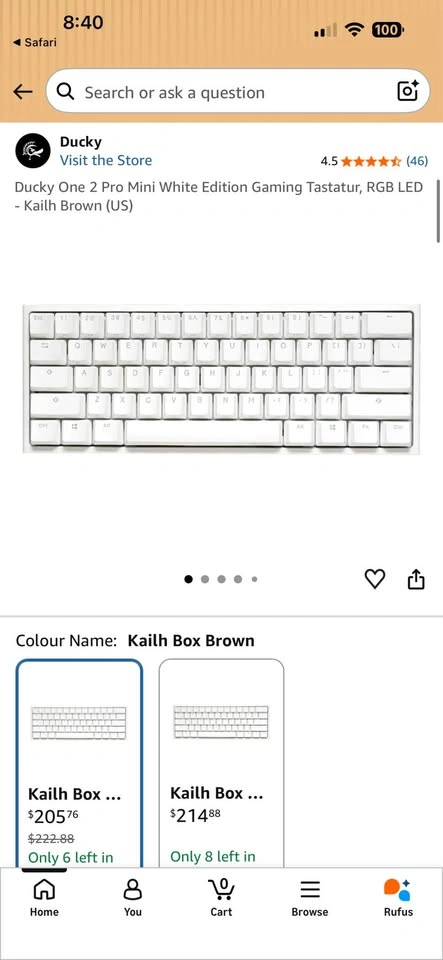 RBG light up Ducky keyboard with USB-C wire - photo 4