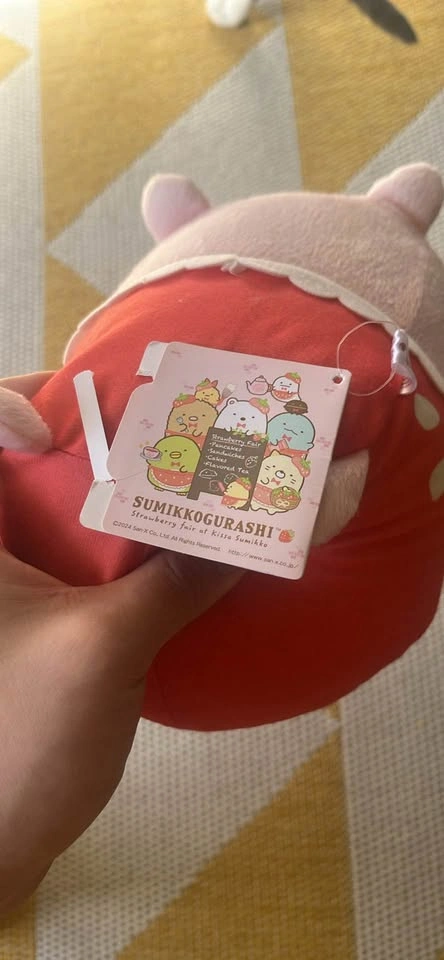 San-X Sumikko Gurashi Pink Tapioca Strawberry Plush - photo 2