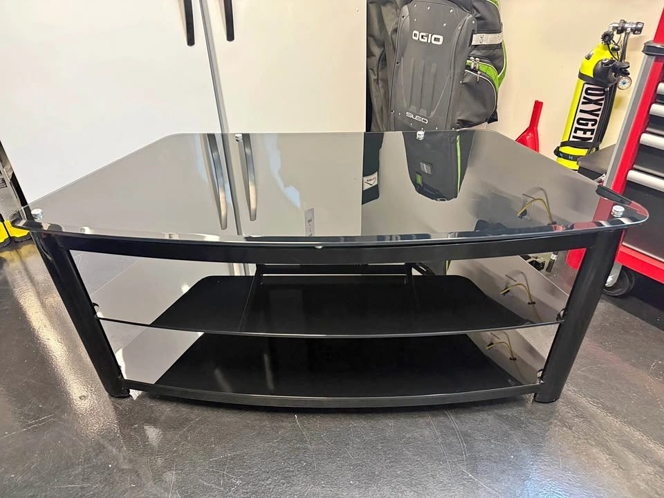 Black Glass TV Stand