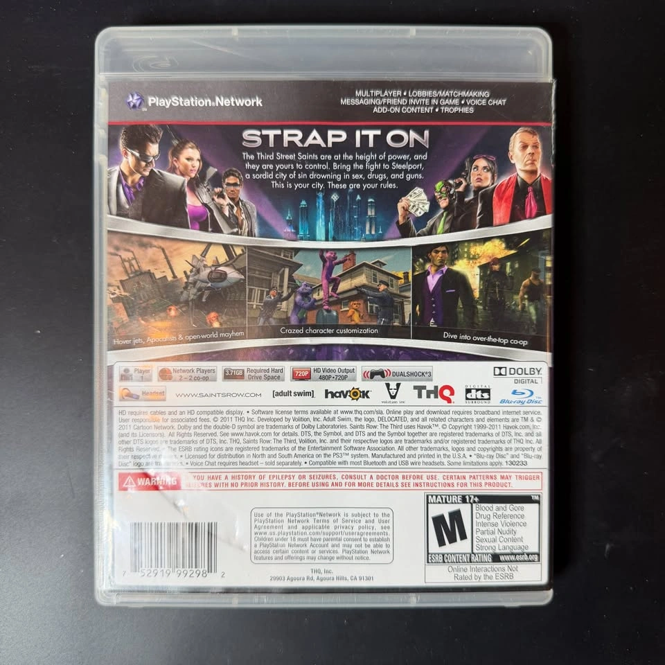 Saints Row: The Third CIB PS3 (Sony PlayStation 3) - photo 2