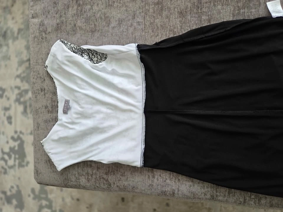 Laura Black and White Lace Top Dress Size 12 - photo 2