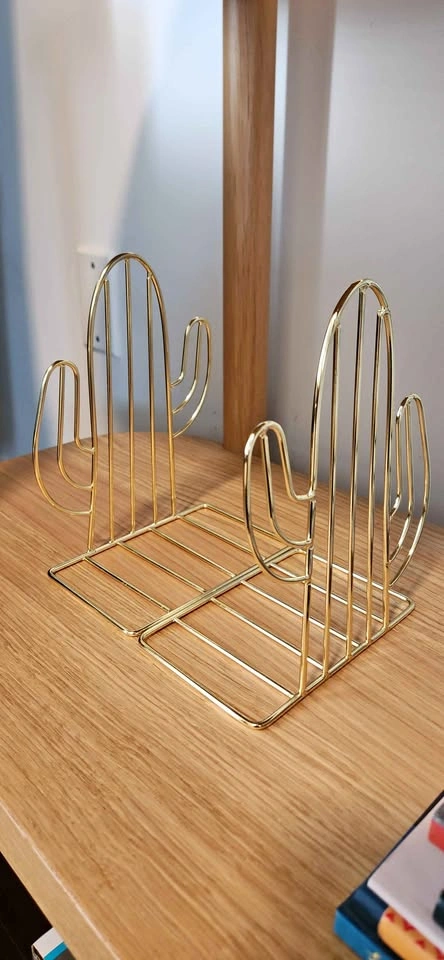 Gold Cactus Bookends - Pair