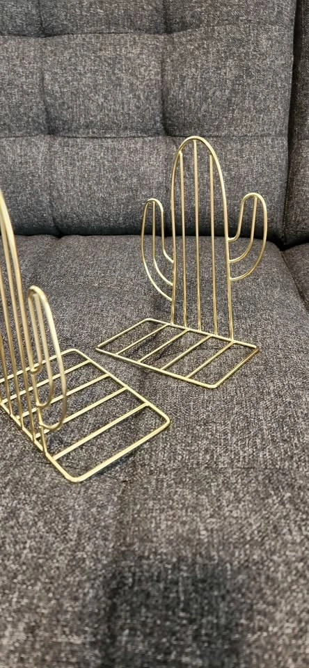 Gold Cactus Bookends - Pair - photo 2
