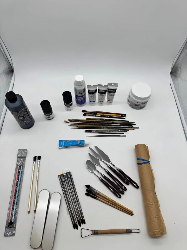 Artist Lot – Paints, Brushes, Gesso, Palette Knives & Tools thumbnail