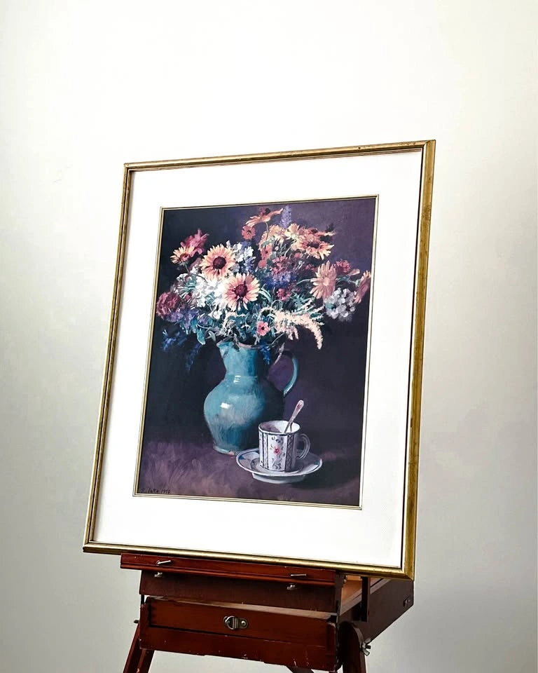 Randall Lake 1990 Floral Still Life Framed Print