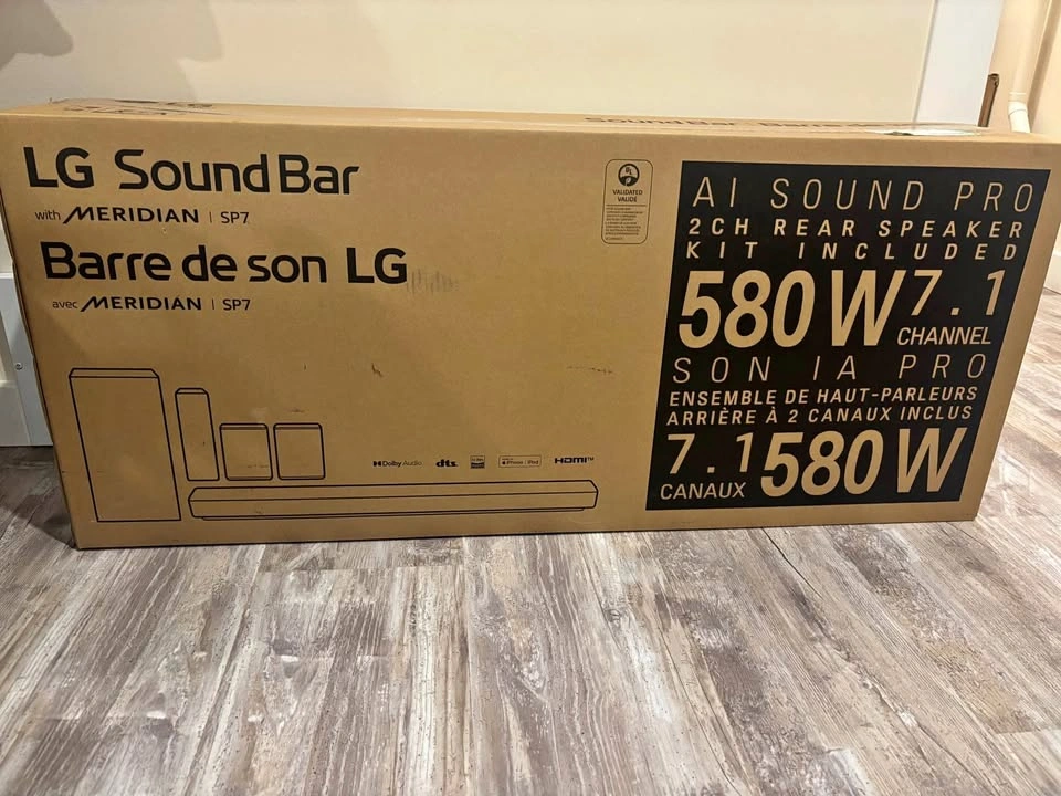 BRAND NEW LG 7.1 Soundbar System 580W (SP7R)
