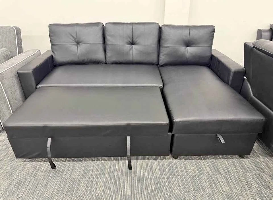 Brand New Leather Bed for Sale. Black Leather Sleeper Sofa