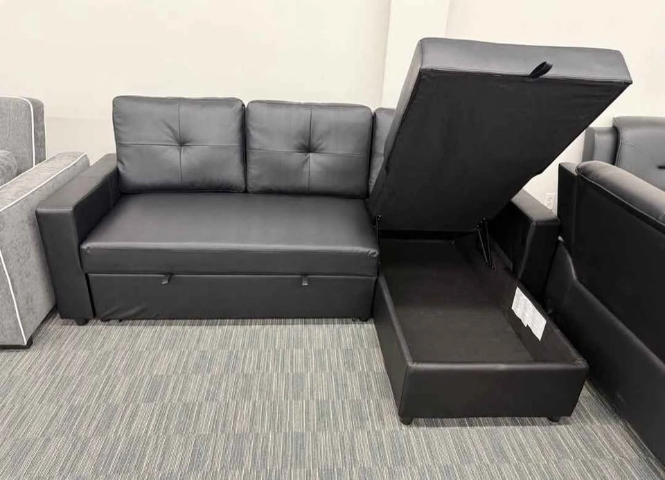 Brand New Leather Bed for Sale. Black Leather Sleeper Sofa - photo 2
