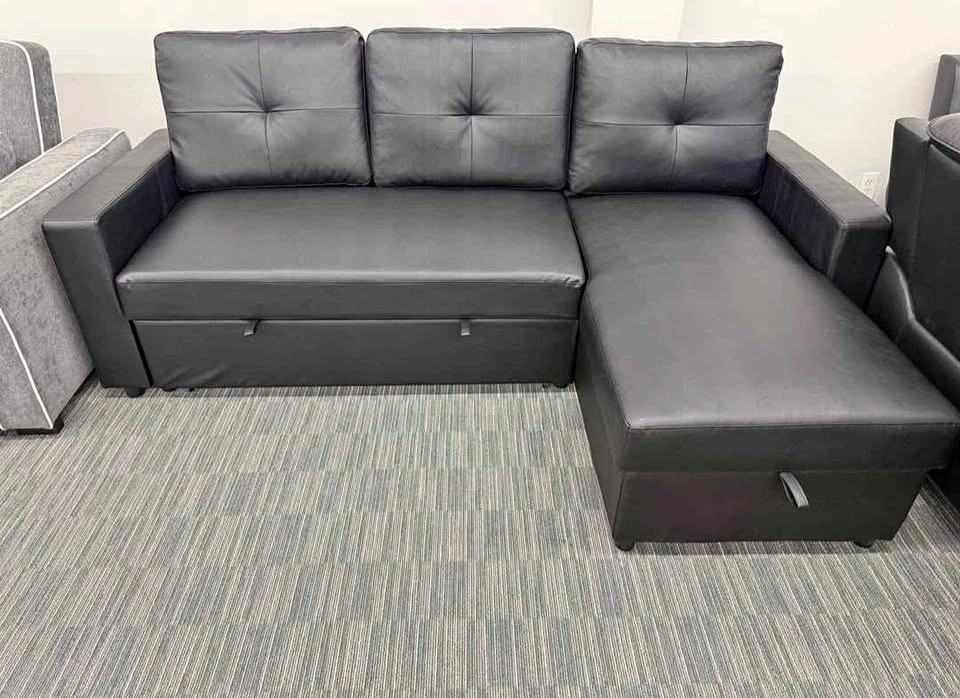 Brand New Leather Bed for Sale. Black Leather Sleeper Sofa - photo 3