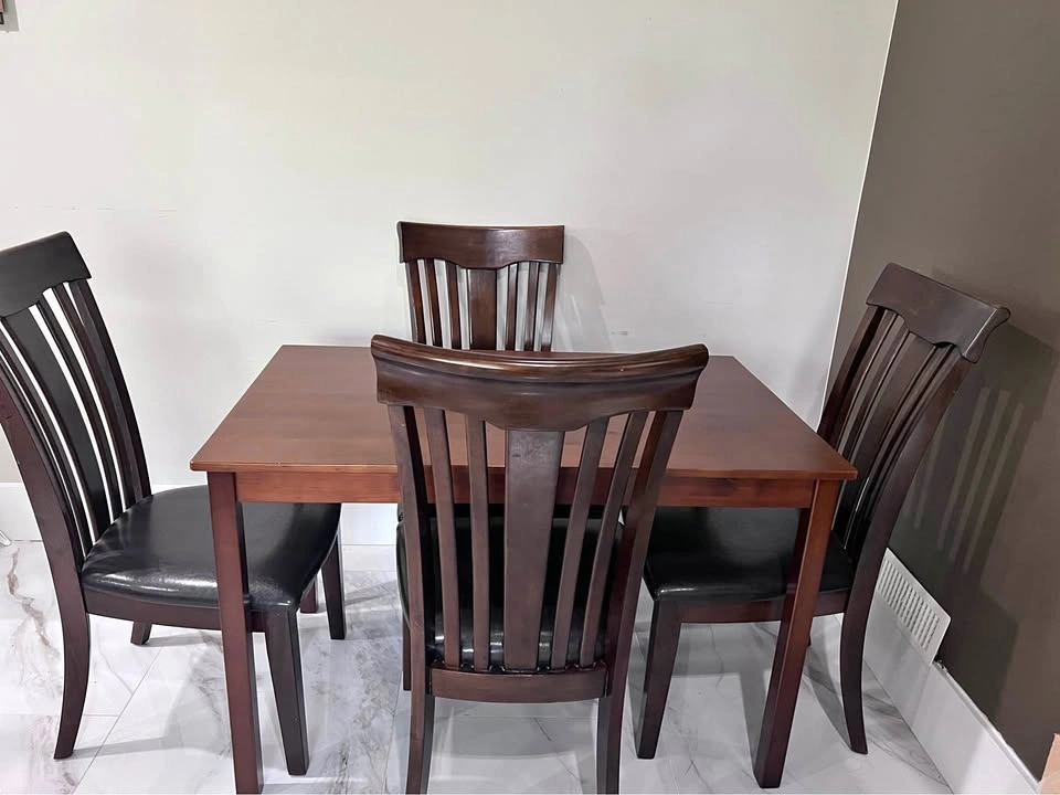5 Piece Wooden Dining Table Set with 4 Chairs