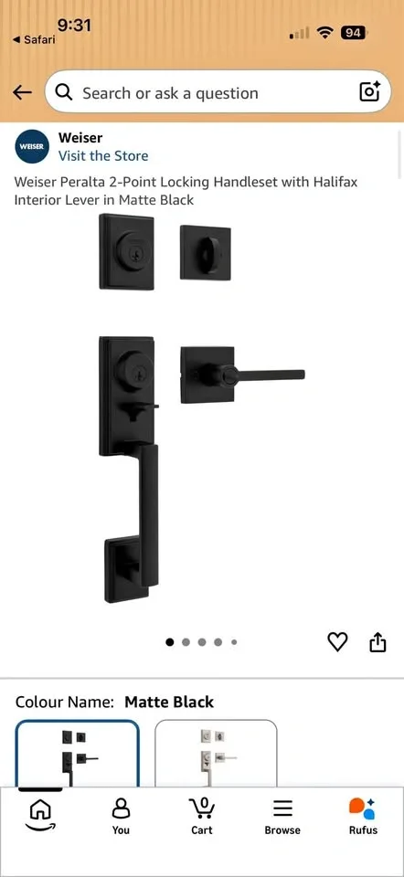 Weiser 2-Point Smart Lock Door Handle Set