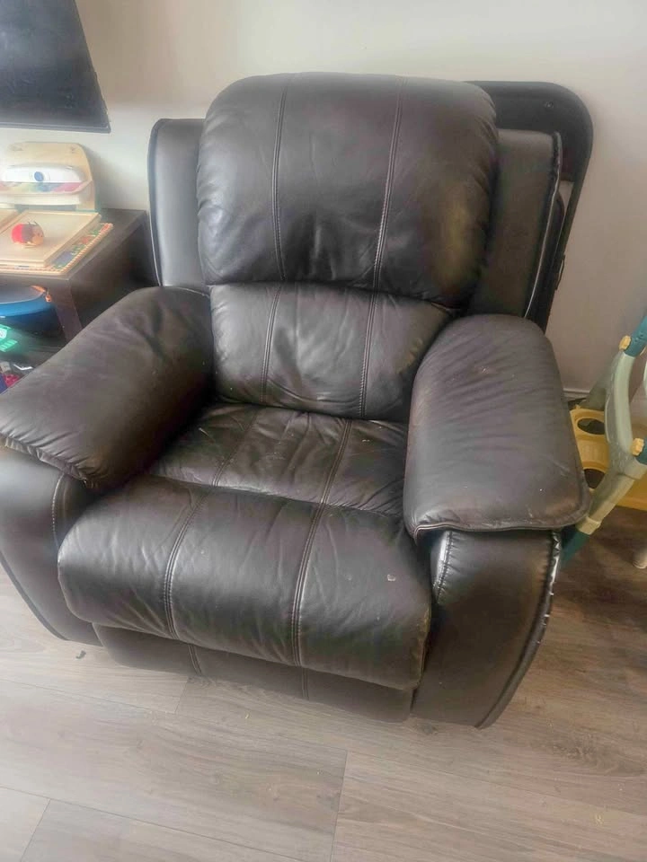 Faux leather recliner