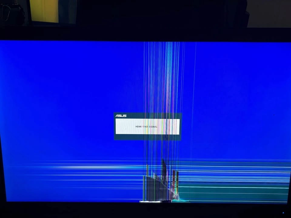 broken Asus monitor - screen damaged (for parts) - photo 2