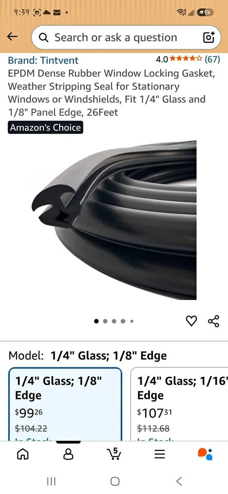 EPDM Dense Rubber Window Locking Gasket