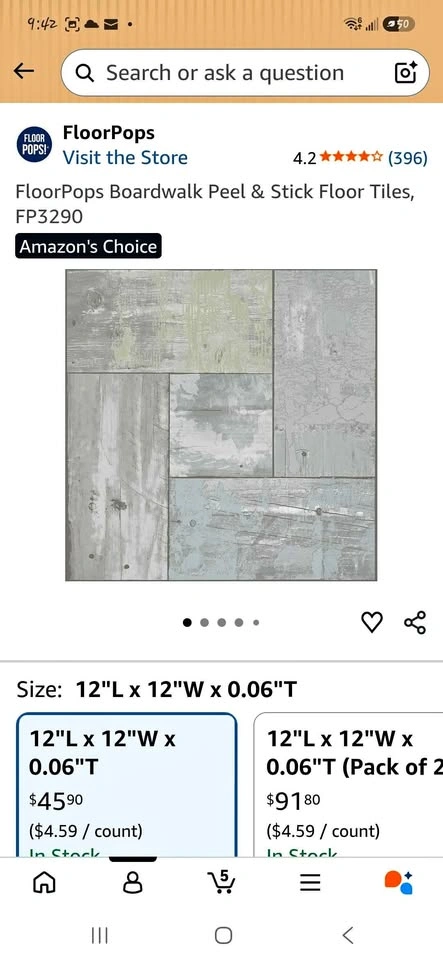 Boardwalk Peel & Stick Floor Tiles, FP3290