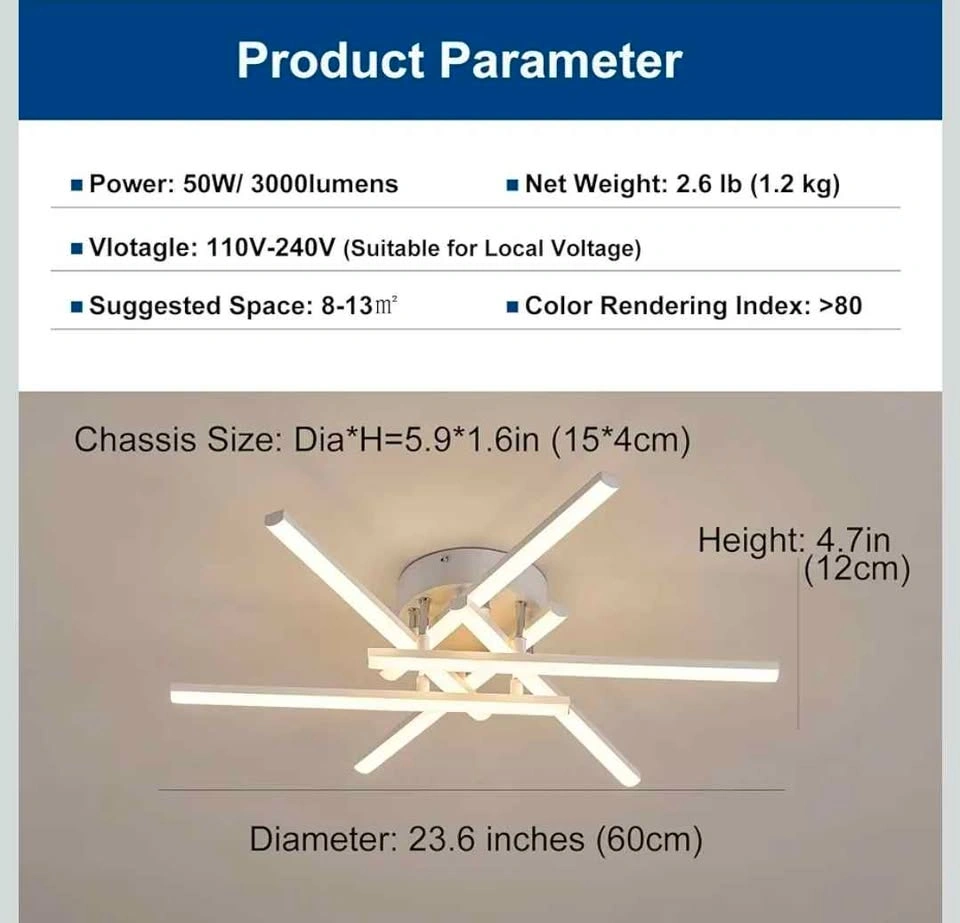 ORANOOR 64cm Dimmable LED Ceiling Light - photo 5