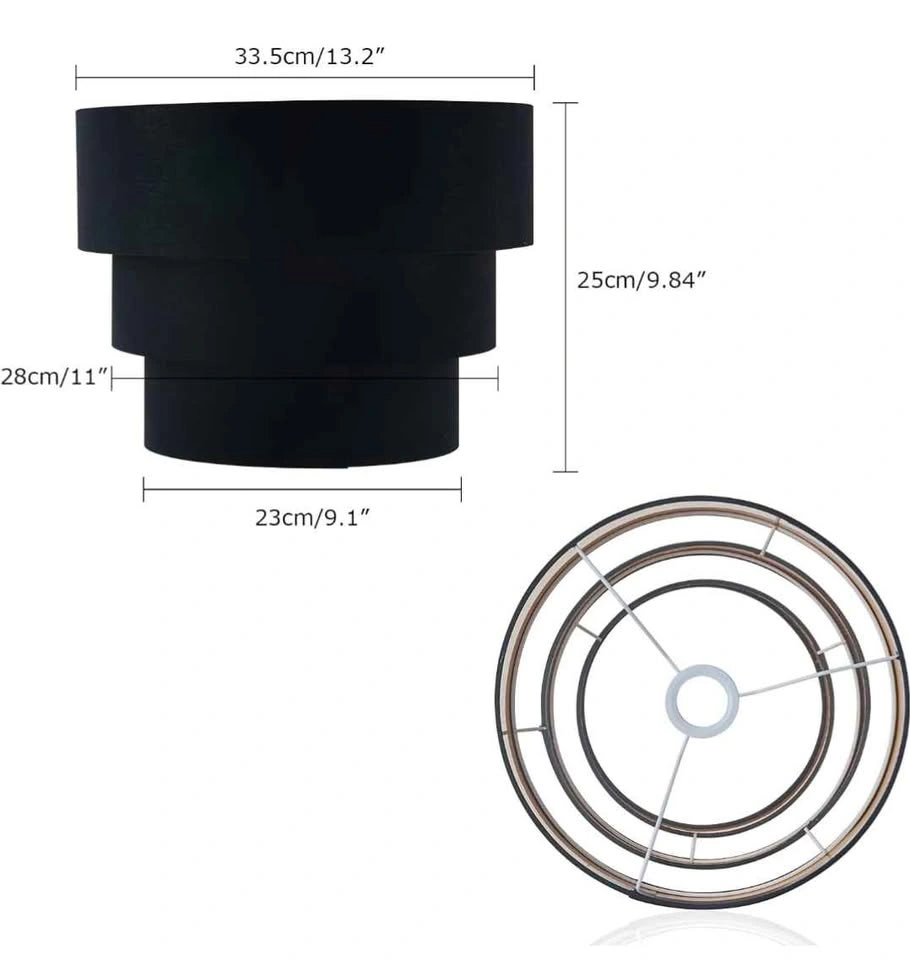 3-Tier Drum Linen Lamp Shade - photo 3