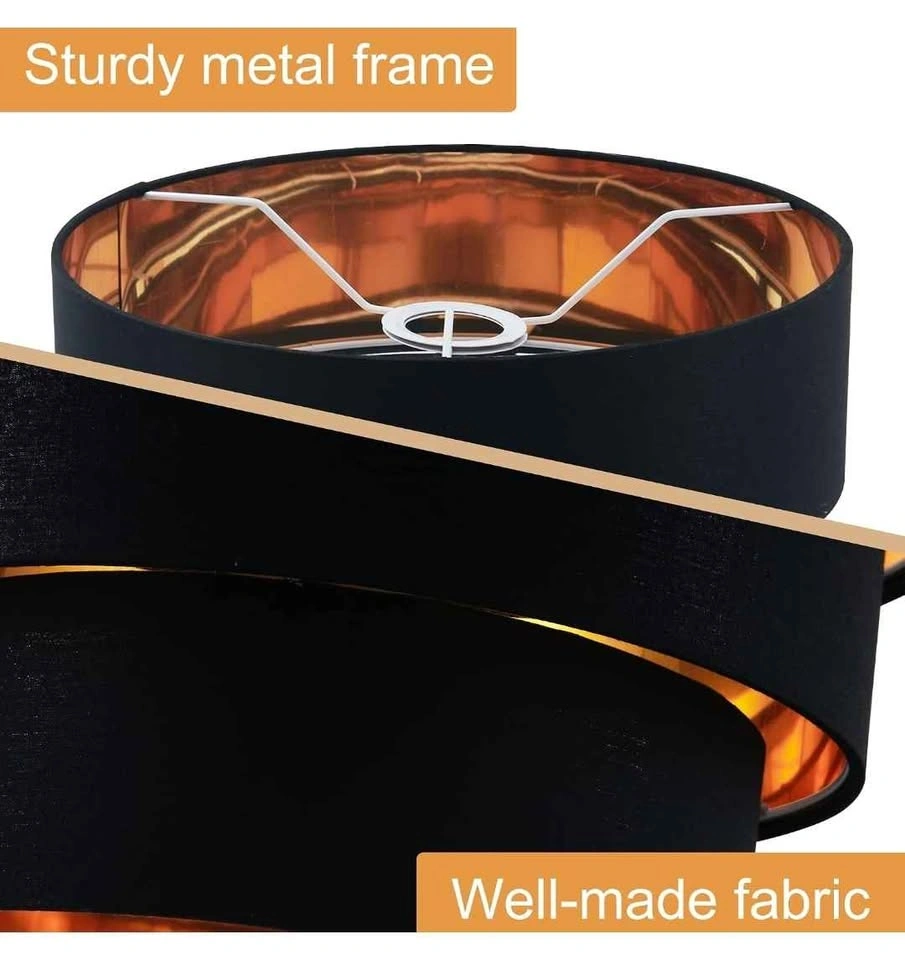 3-Tier Drum Linen Lamp Shade - photo 4