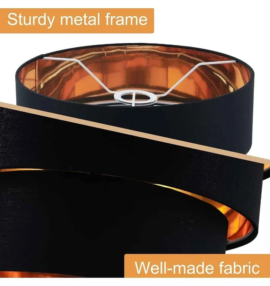 3-Tier Drum Linen Lamp Shade - photo 4