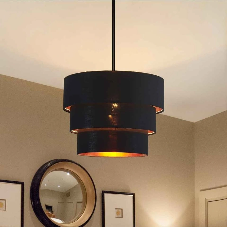 3-Tier Drum Linen Lamp Shade - photo 5
