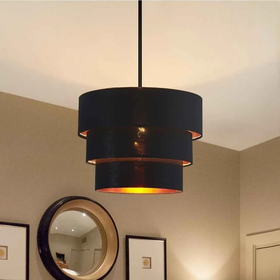 3-Tier Drum Linen Lamp Shade - photo 5