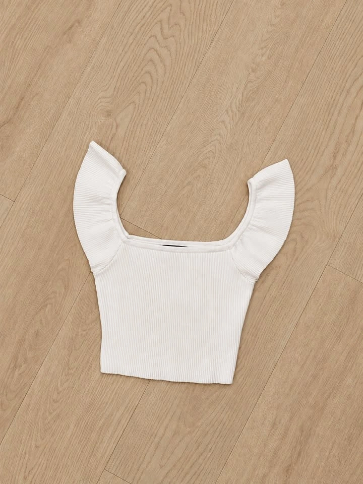 Forever 21 White Ribbed Crop Top – Size Small