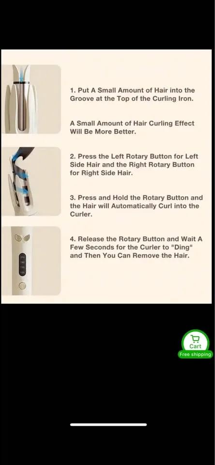 Genai Auto Hair Curler 28mm, 4 Temps, Timer.. BNIB image indicator(4)