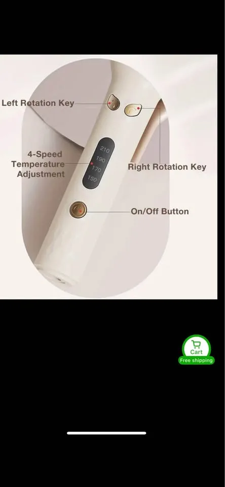 Genai Auto Hair Curler 28mm, 4 Temps, Timer.. BNIB image indicator(6)