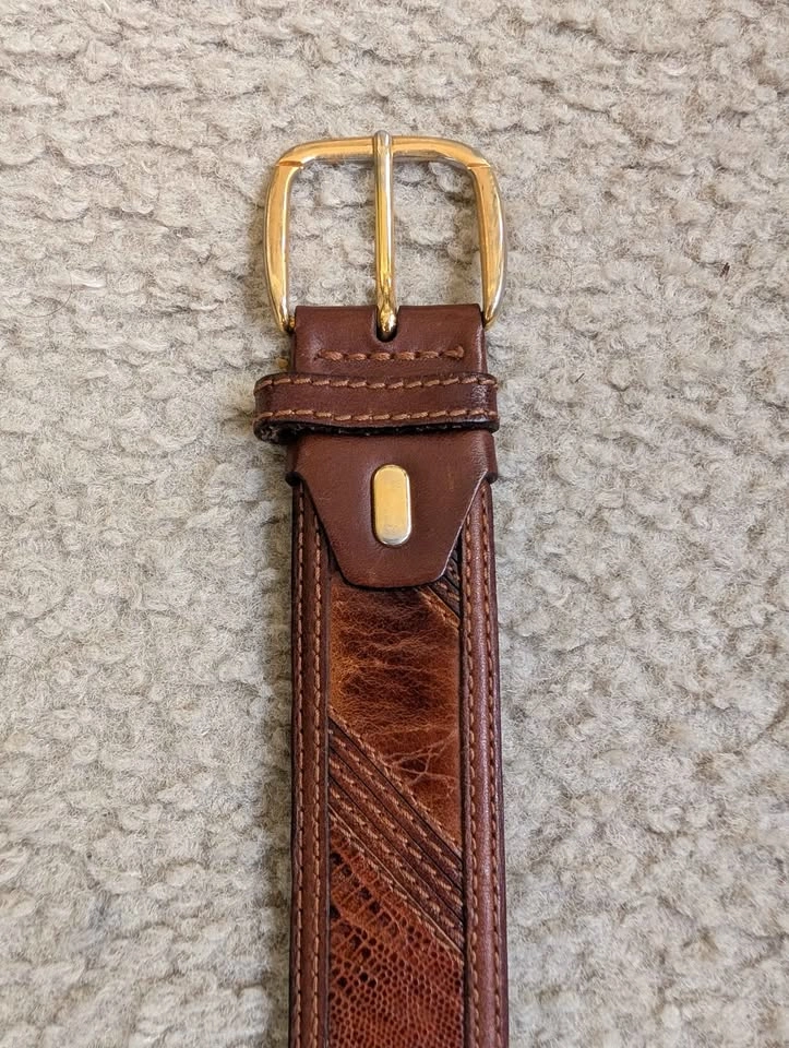 Brown Italian leather belt size 40 - photo 2