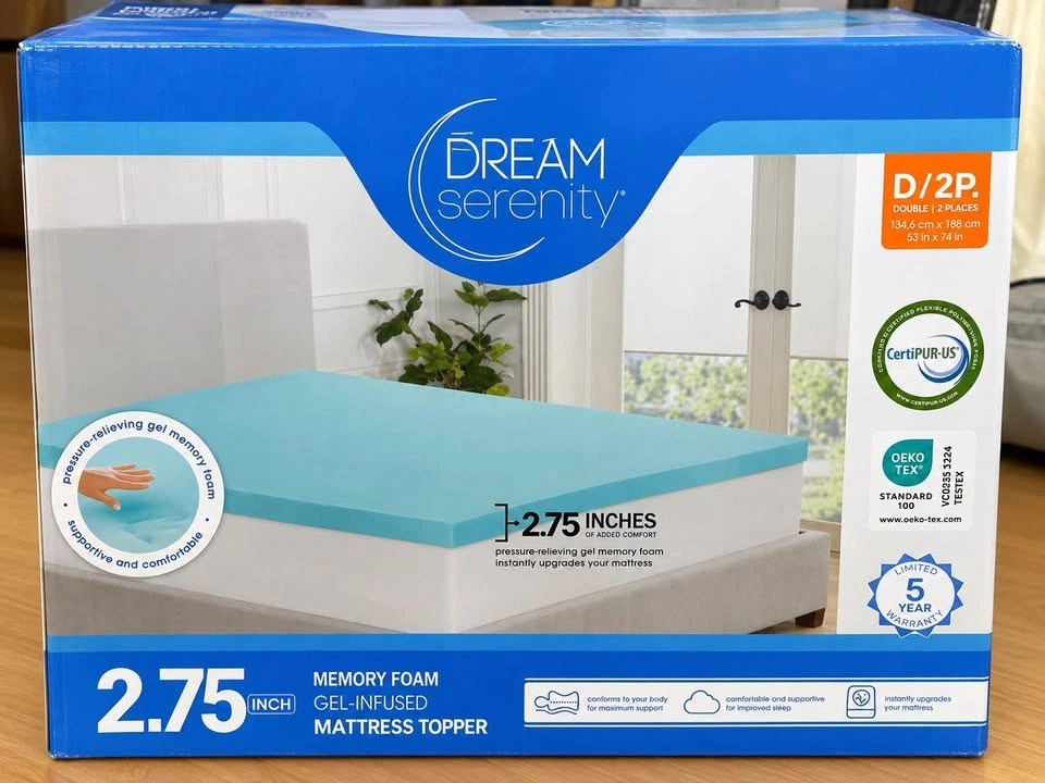 Gel Memory Foam Mattress Topper – Double/Full - 2.75 inches - photo 2