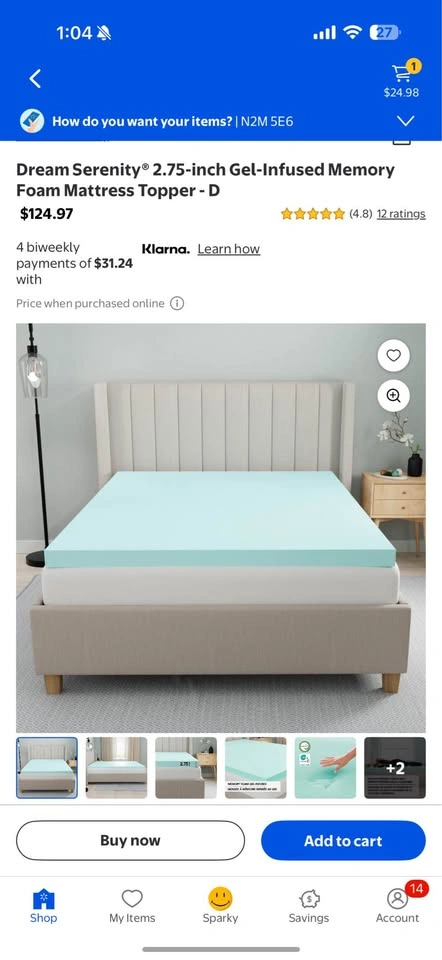 Gel Memory Foam Mattress Topper – Double/Full - 2.75 inches - photo 5
