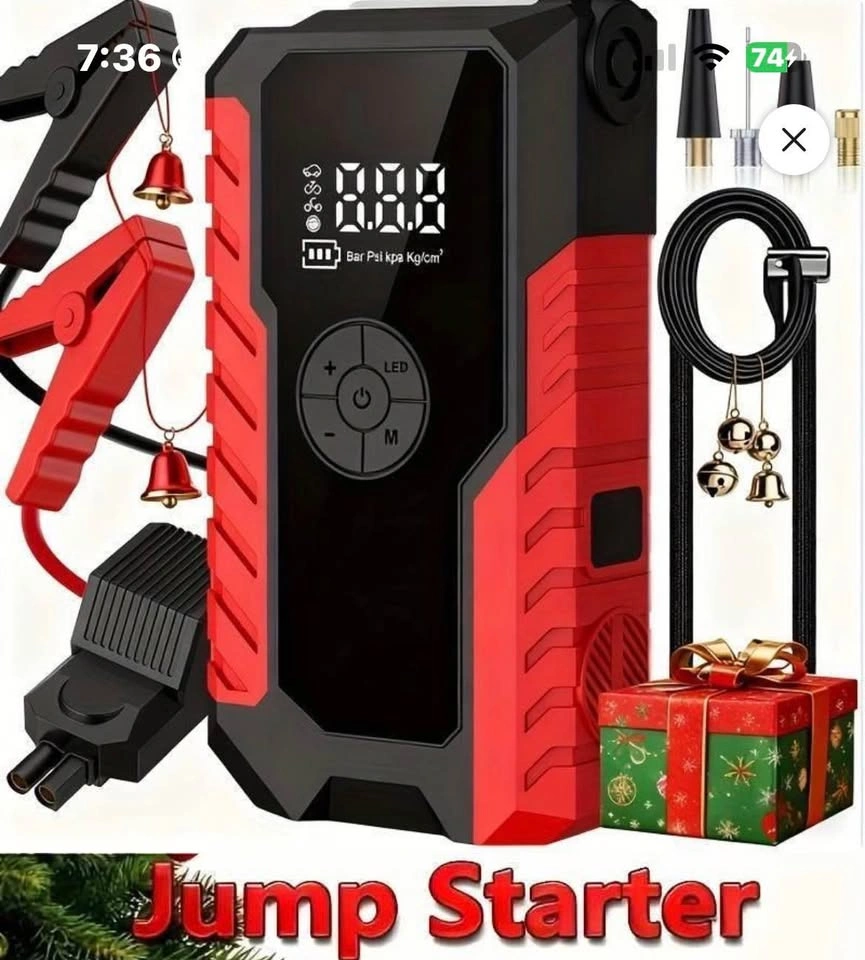 12V 5000 Amp Jump Starter, Tire Inflator, Power Bank - photo 2
