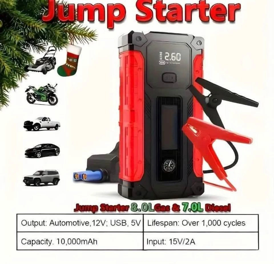 12V 5000 Amp Jump Starter, Tire Inflator, Power Bank - photo 3