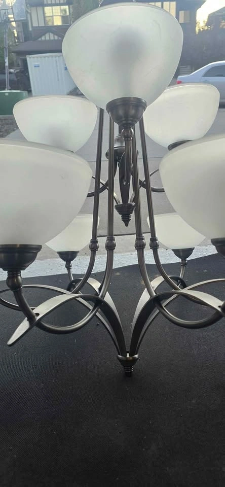 Large 2-Tier Chandelier Light Fixture - Excellent Condition - photo 2